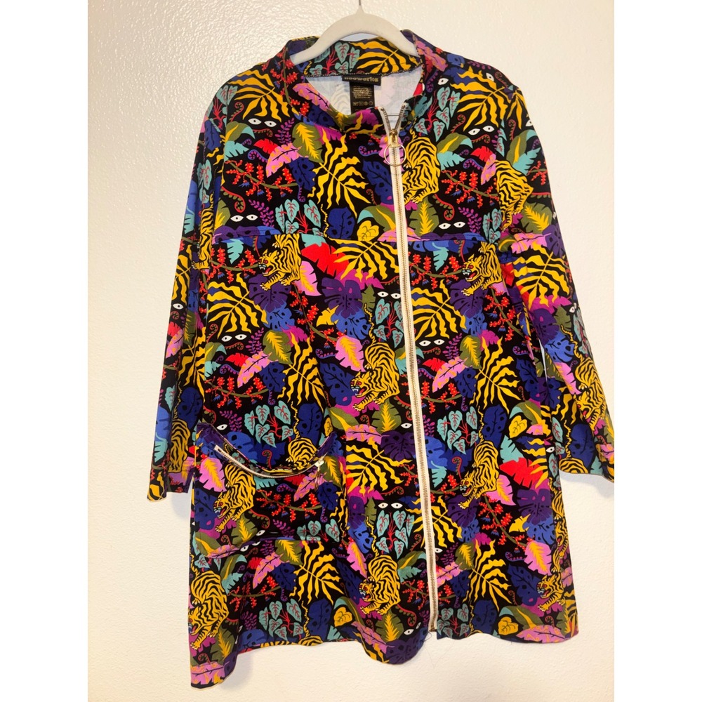 Nooworks "Tropi Trip" pattern jacket women size L